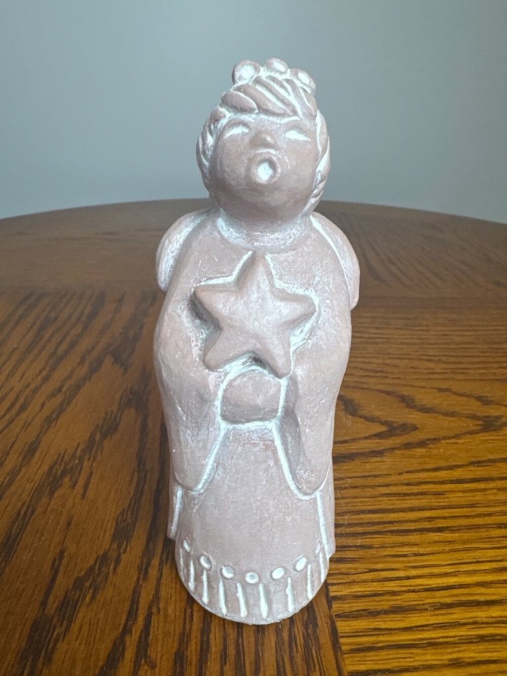 Isabel Bloom Pink Singing Angel Holding Star 1993 Spring Concrete Sculpture
